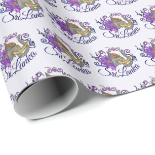 Papier Cadeau Souvenirs sri lankais avec Elephant et Lotus