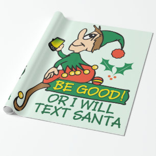 Papier Cadeau Soyez bon dit Noël Elf