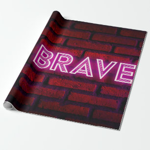 Papier Cadeau Soyez courageux inspiration citation néon texte ef
