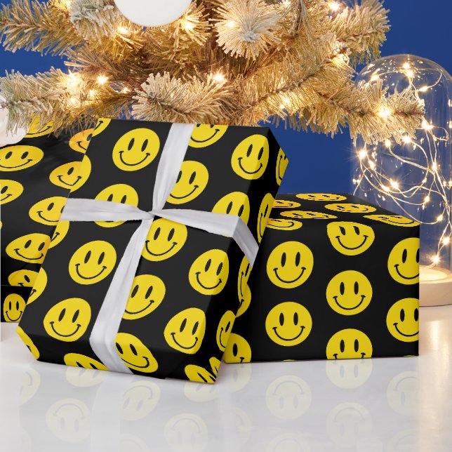 Papier Cadeau Soyez heureux Grinning Face Drôle N'importe quelle (Vacances)