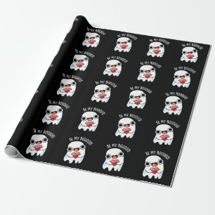 Papier Cadeau Soyez Mon Boo Funny Ghost Pun Dark BG