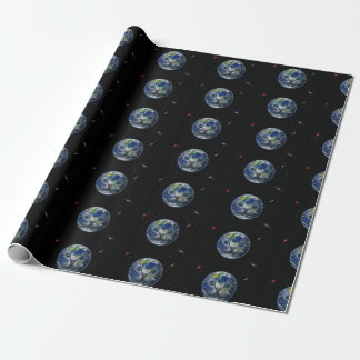 Papier Cadeau Space Cat Earth