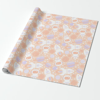 Papier Cadeau Space Girls Anniversaire Papier d'enveloppement de