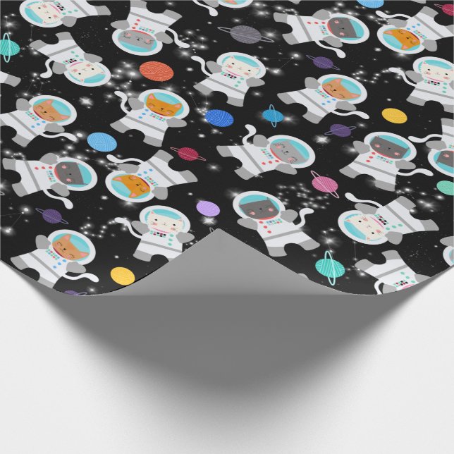 Papier Cadeau Space Kittens Chat Astronaut Motif mignon (Coin)