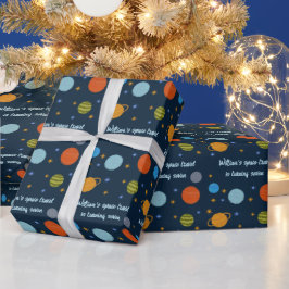 Papier Cadeau Space Planètes Galaxy Stars Garçon Baby shower Cad