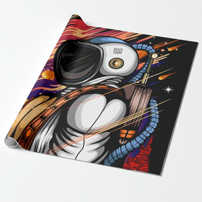 Papier Cadeau Spaceman (Déroulé)