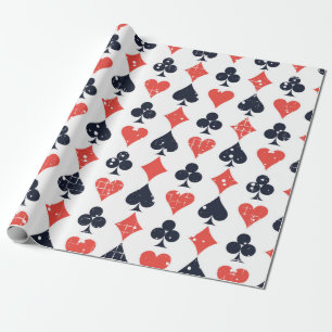 Papier Cadeau Spade, diamant, coeur, motif de club