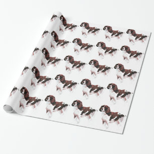 Papier Cadeau Spaniel Springer Brown et blanc