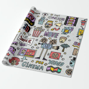 Papier Cadeau Spectacles TV, Séries et Films Drôle Doodle vint