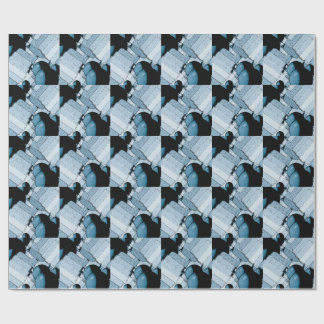 Papier Cadeau Sphère géométrique bleue