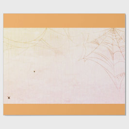 Papier Cadeau SPIDER WEB ORANGE HALLOWEEN Wrapper Papier