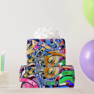 Papier Cadeau spin art urbain abstrait
