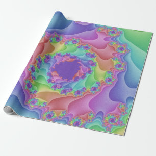 Papier Cadeau Spirale arc-en-ciel Pastel