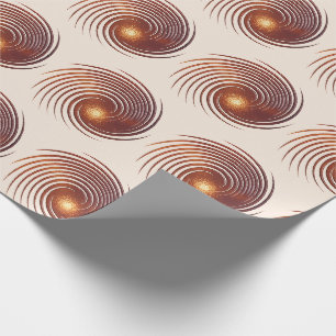 Papier Cadeau Spirale d'or métallique abstraite
