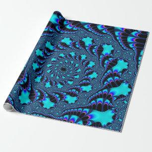 Papier Cadeau Spirale tourbillon turquoise