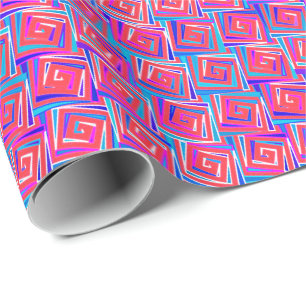 Papier Cadeau Spirales carrées Modernisme du milieu du XXe siècl