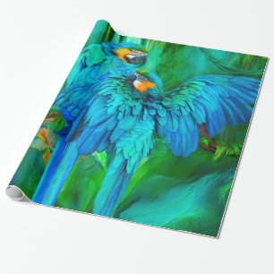 Papier Cadeau Spiritueux tropicaux - or et enveloppe de cadeau