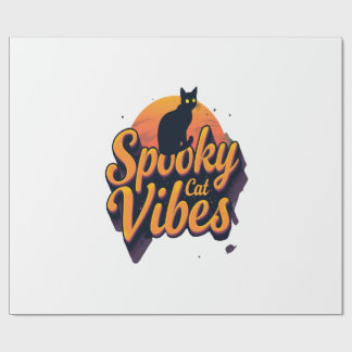 Papier Cadeau Spooky Cat Vibes 2
