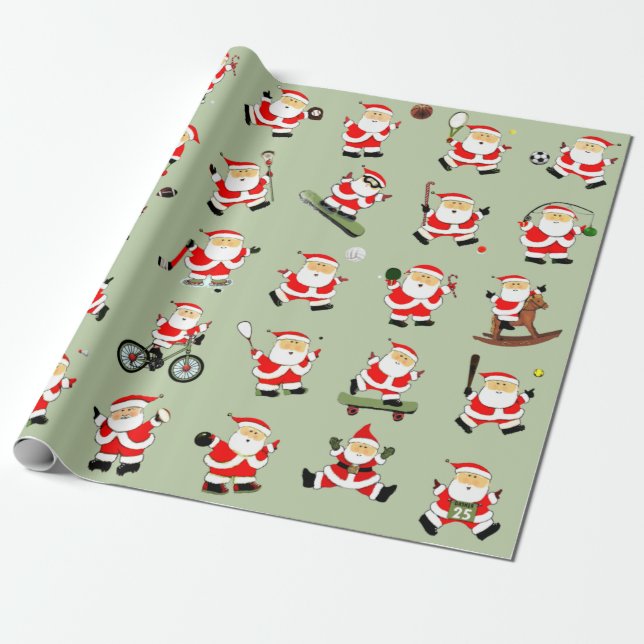 Papier Cadeau Sport Fitness Noël (Déroulé)