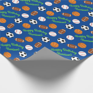 Papier Cadeau Sports Anniversaire Fête Enfants mignonne