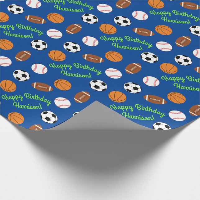 Papier Cadeau Sports Anniversaire Fête Enfants mignonne (Coin)
