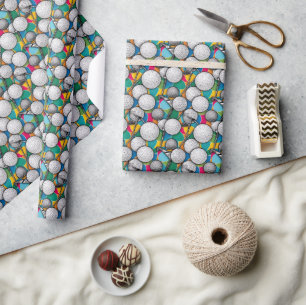 Papier Cadeau Sports de golf Motifs sans couture