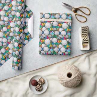 Papier Cadeau Sports de golf Motifs sans couture