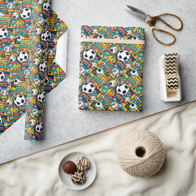 Papier Cadeau Sports de soccer Motifs sans faille (Artisanat)