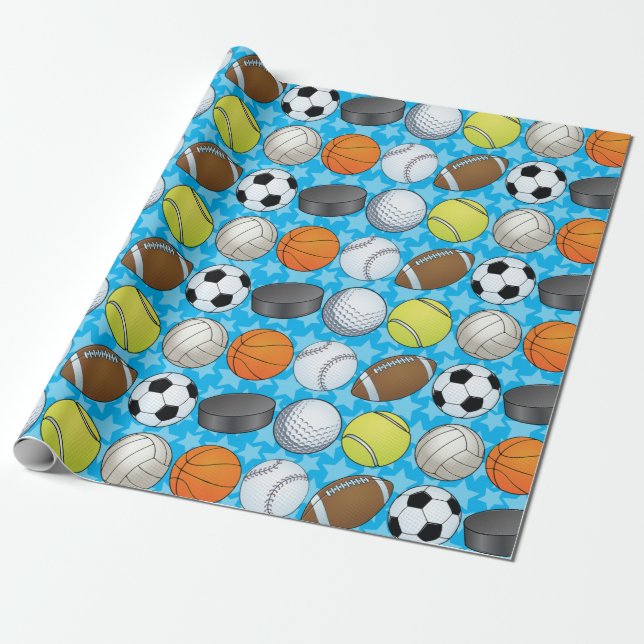 Papier Cadeau Sports personnalisables (Déroulé)