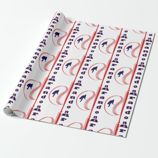Papier Cadeau Sports Tout Étoiles À Thème De Baseball (Déroulé)