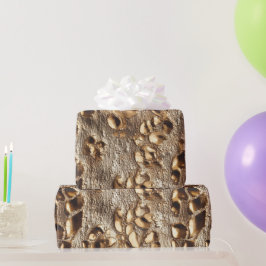Papier Cadeau Spots métalliques Leopard Or