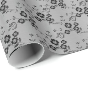 Papier Cadeau Spray Floral, LIVRE À CADEAU 1 ARGENT Style