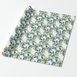 Papier Cadeau Spring Leaves Botanical Wrapping Paper