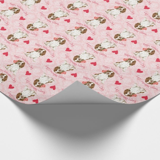 Papier Cadeau Springer anglais rose de Valentine (Coin)