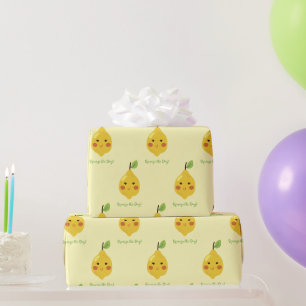 Papier Cadeau Squeeze the Day Punny Lemon Motif