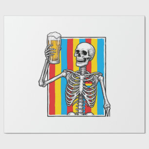 Papier Cadeau Squelette Bière Arc-en-ciel Vintage Gravure T-Shir
