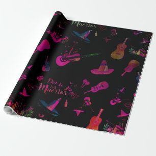 Papier Cadeau Squelette de fête Mariachi - Día de los Muertos