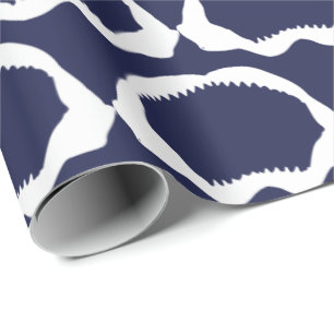 Papier Cadeau Squelette de la Bouche de requin bleu et blanc de 