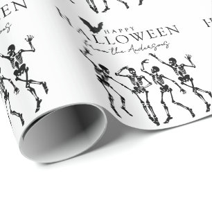 Papier Cadeau Squelettes de danse modernes Joyeux Halloween