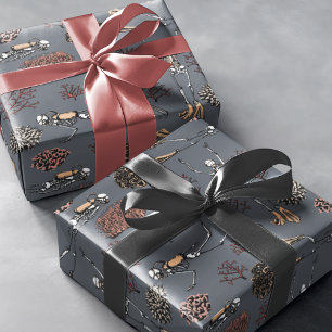 Papier Cadeau Squelettes de plongeurs en scaphandre gothiques