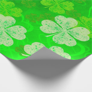 Papier Cadeau St Patrick's Day Clovers and Hearts