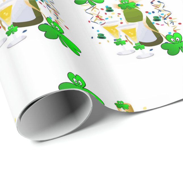 Papier Cadeau St. Patrick's Day Enveloppement Papier Célébration (Coin rond)