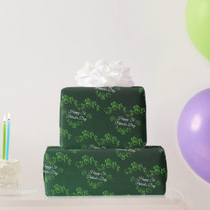 Papier Cadeau St. Patrick's Day Green Vine Shamrock Irish Party