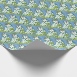 PAPIER CADEAU ST. PATRICK'S IRISH EWE & SHAMROCK WRAPPER PAPER