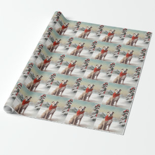 Papier Cadeau Staffordshire américain dans la neige de Noël