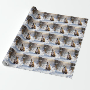 Papier Cadeau Staffordshire américain Qu'il neige Noël