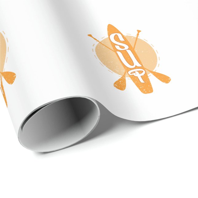 Papier Cadeau Stand up Paddling (Coin rond)