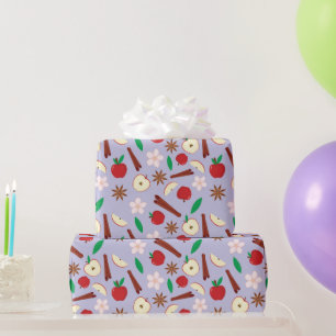 Papier Cadeau Star Anise, cannelle, pomme, Fleurs Chute en toute
