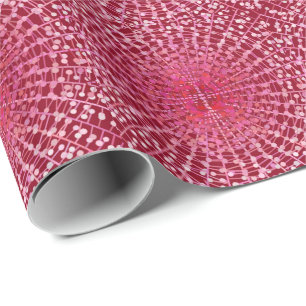 Papier Cadeau Starburst Abstrait moderne, Bourgogne et rose