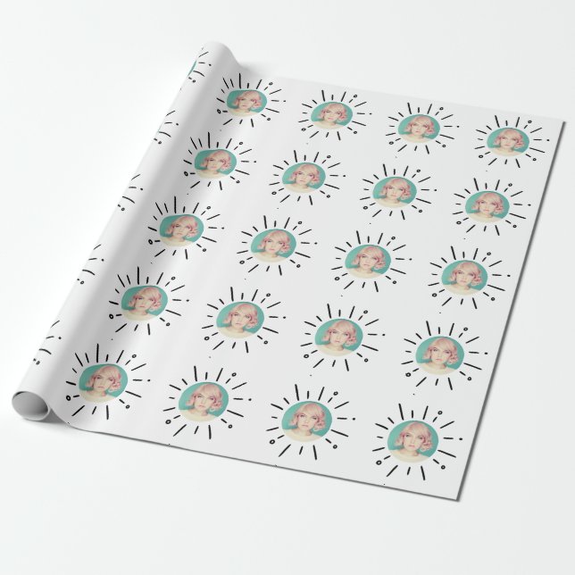 Papier Cadeau STARBURST | Simple Custom Fun Photo Wrapping Paper (Déroulé)